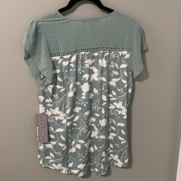 Turquoise flutter sleeve tassel knit too, XS NWT - Picture 13 of 13